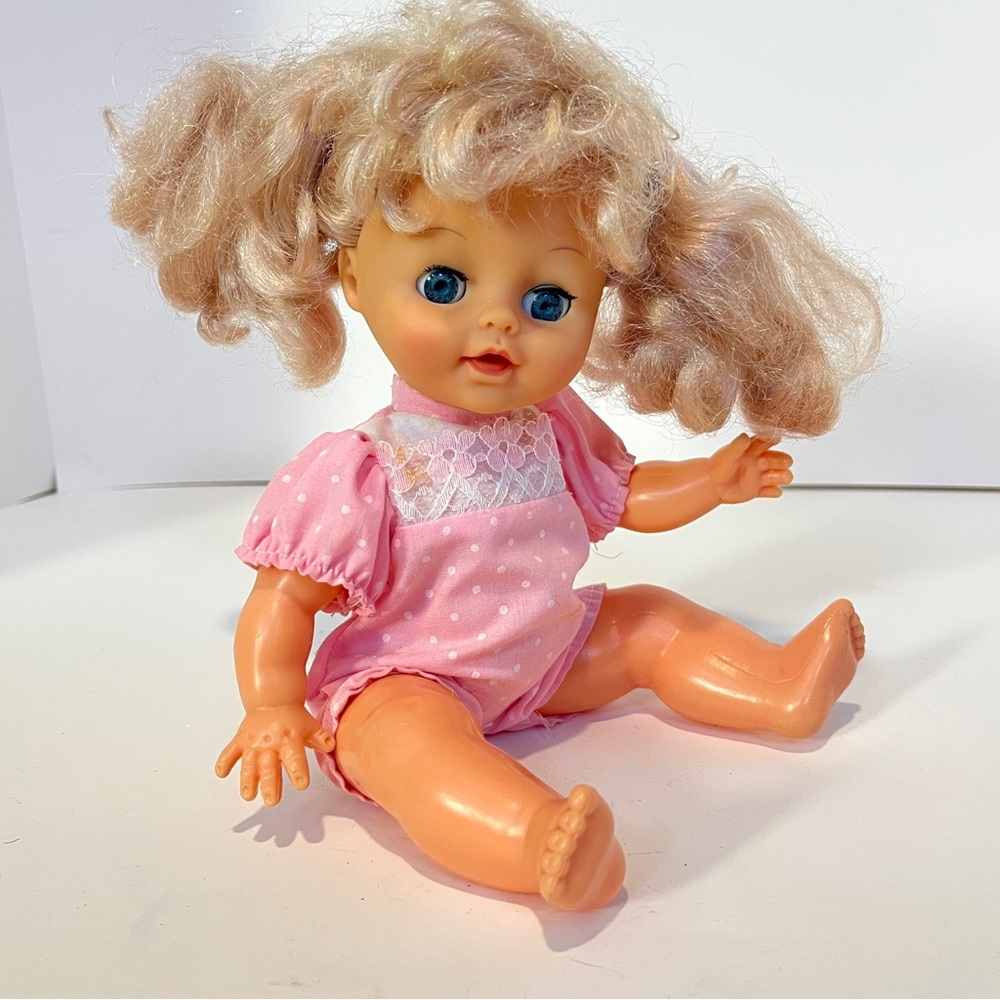 5/$25 Vintage 1989 Cititoy Baby Doll Pigtails 80s Toy Open Close Eyes  Redressed